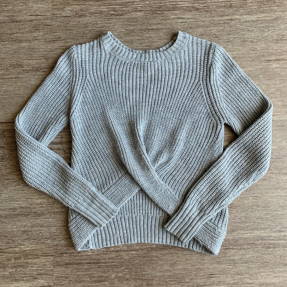 Gray Sweater with Front design detail - Small